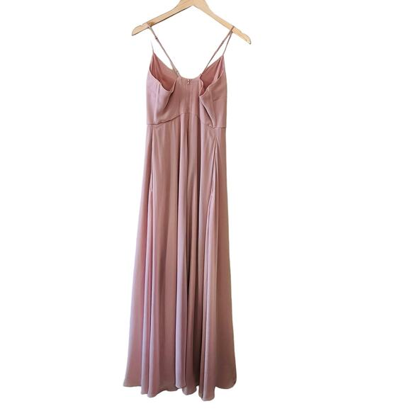 Birdy Grey Theresa Ruffle Trim Spagetti Strap Maxi Dress Size S Small Taupe - Picture 4 of 11